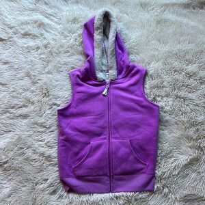 Old Navy Purple Fleece Lined Girls Zip Up Vest Size XL